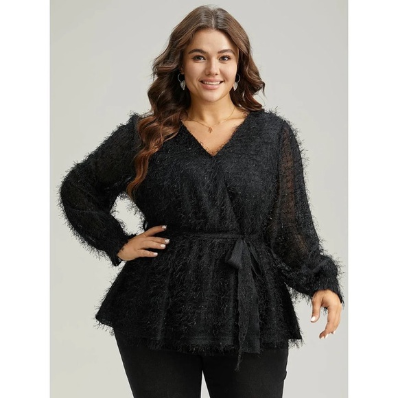 BloomChic Tops - BloomChic Eyelash Wrap Blouse